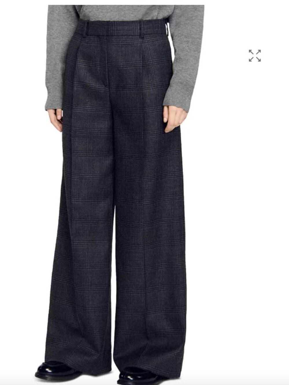 NWOT Sandro Felix Plaid Pants - Charcoal
